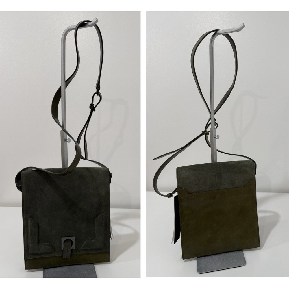 NWT HALSTON HERITAGE Olive Suede Messenger Bag